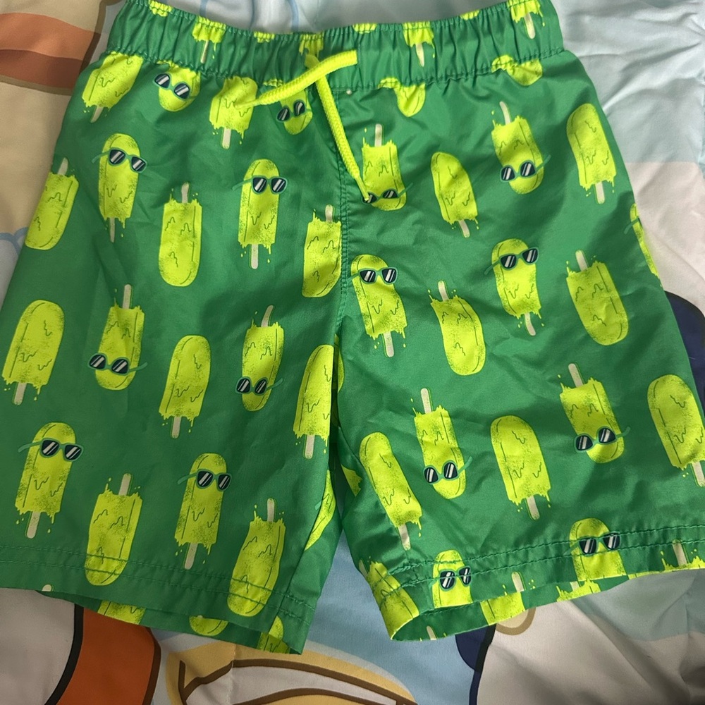 5T Green Popsicle Print Swim Shorts